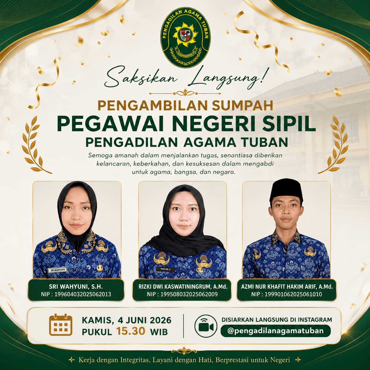 Pengambilan Sumpah Pegawai Negeri Sipil 