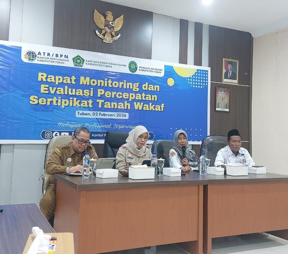 PA Tuban dan BPN Bersinergi: Ketua Pengadilan Agama Hadiri Monitoring Sertifikasi Tanah 2025 dan Percepatan Wakaf 2026